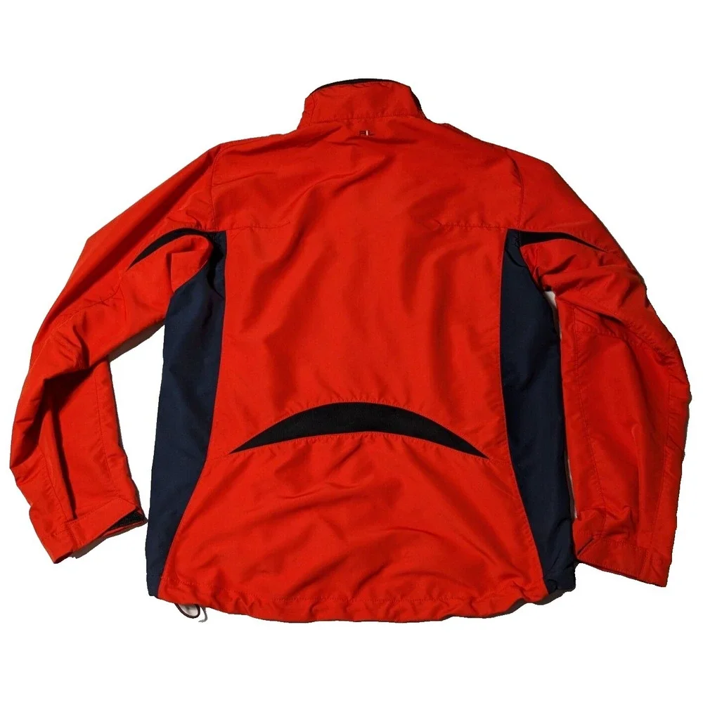 VTG POLO RALPH LAUREN Men Large Orange Full Zip Long Sleeve Windbreaker‎ Jacket